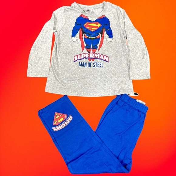 Superman Man of Steel Kids Pajama Set | DC Comics Nightwear NWT - Picture 2 of 4